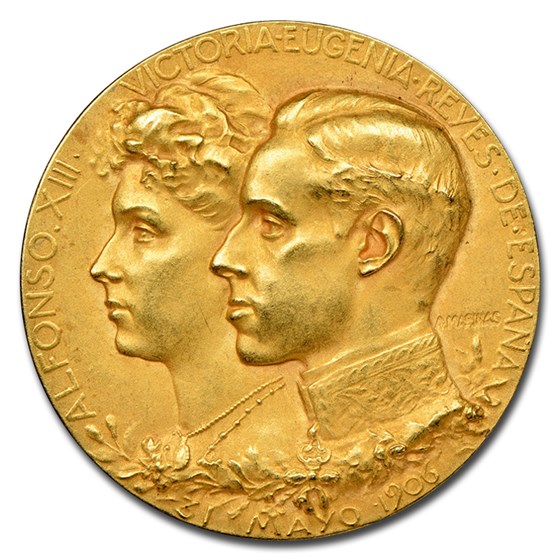 1906 Spain Gold Medal Alfonso XIII MS-63 NGC 1906 Spain Gold Medal Alfonso XIII MS-63 NGC